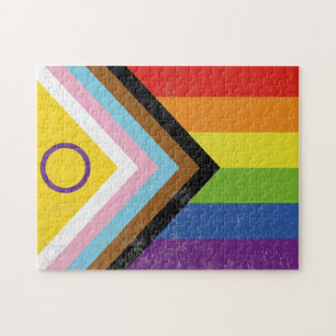 Puzzle Bandera del Orgullo de Progreso Intersexual Inclus