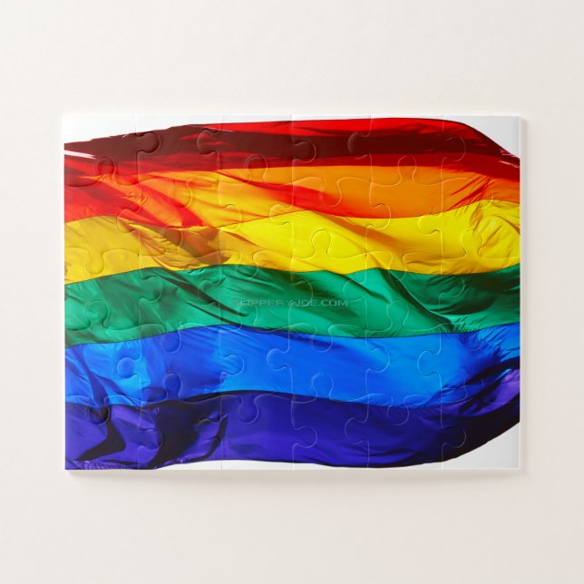 Puzzle Bandera del orgullo gay de SlipperyJoe ondeando co (Horizontal)