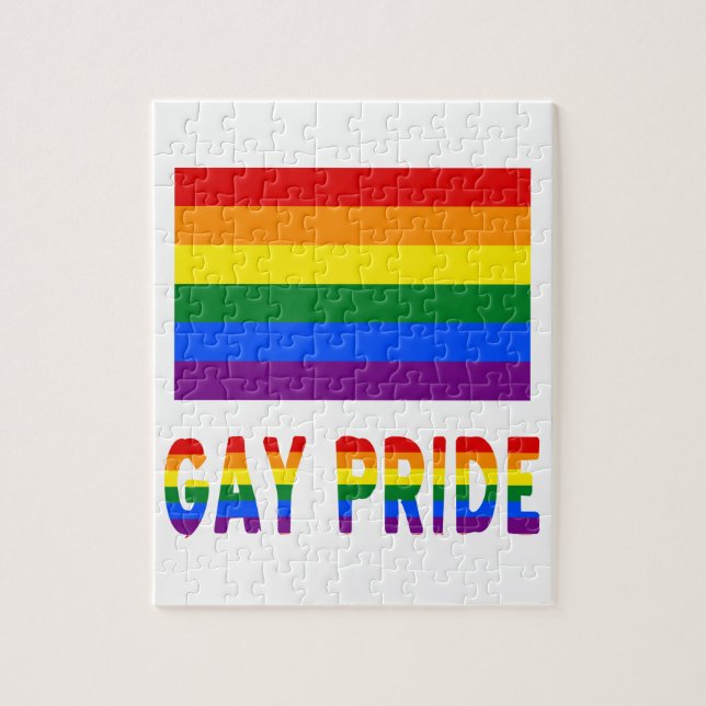 Puzzle Bandera del Orgullo Gay y palabras (Vertical)