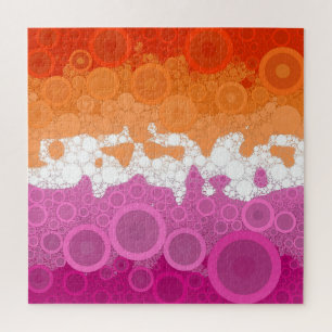 Puzzle Bandera del Orgullo Lesbiano Abstracto Bohemio Bur
