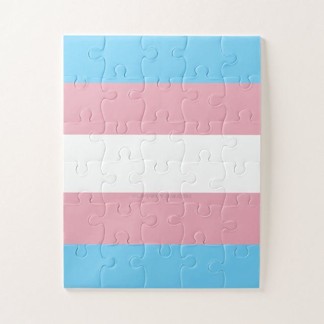 Puzzle bandera del orgullo transgénero de SlipperyJoe div (Vertical)