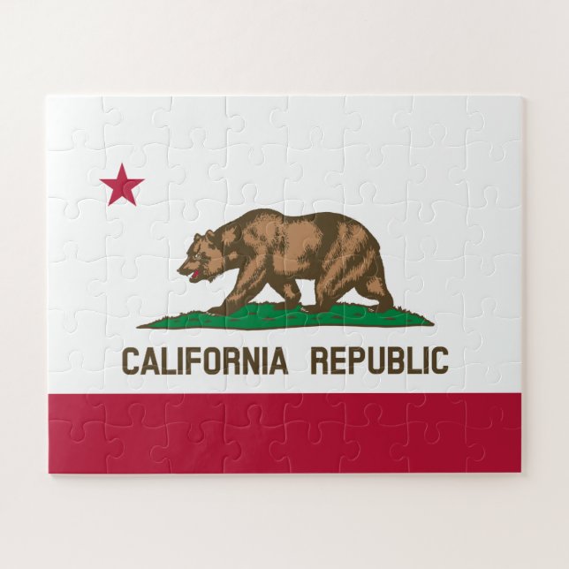 Puzzle Bandera del oso de la República de California: Est (Horizontal)
