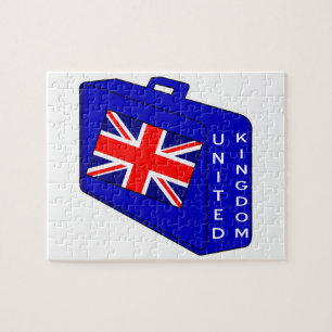 Puzzle Bandera del Reino Unido Maleta Azul