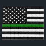 Puzzle Bandera delgada de la Línea Verde: Veteranos milit<br><div class="desc">La bandera de la Línea Verde Delgada es un símbolo de apoyo al ejército de los Estados Unidos. La delgada línea verde representa a los hombres y mujeres que sirven en las fuerzas armadas, protegiendo a la nación y a sus ciudadanos. La bandera se muestra a menudo junto a la...</div>