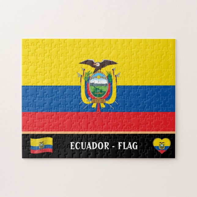 Puzzle Bandera ecuatoriana y país ecuatoriano / Ecuador (Horizontal)