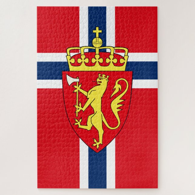 Puzzle Bandera/escudo de armas de Noruega nórdica vikela (Vertical)