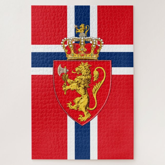 Puzzle Bandera/escudo de armas de Noruega nórdica vikela (Vertical)
