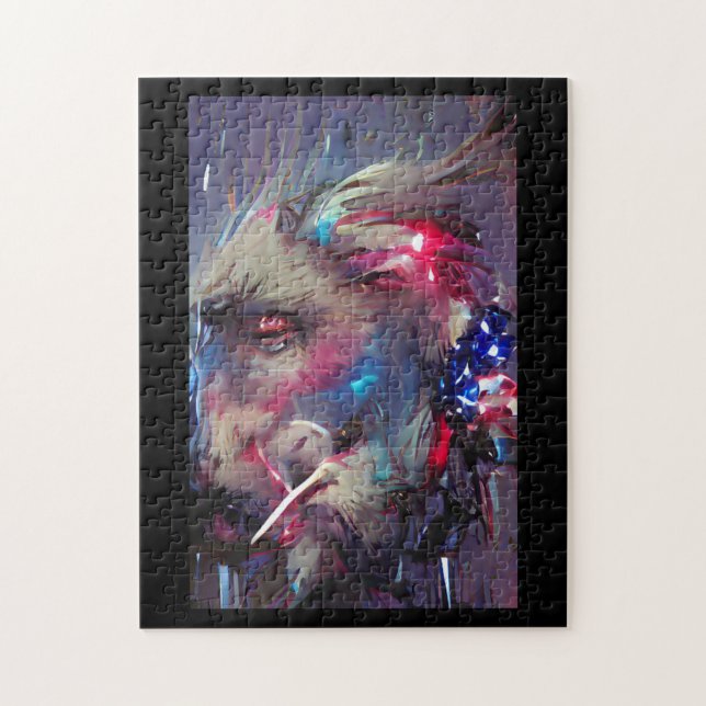 Puzzle Bandera estadounidense 4 de julio: arte abstracto  (Vertical)