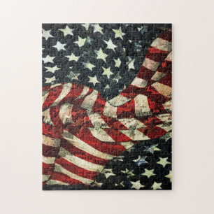 Puzzle Bandera estadounidense-camuflaje por Shirley Taylo