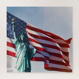 Puzzle Bandera estadounidense Lady Liberty