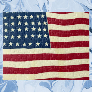 Puzzle Bandera estadounidense patriótica vintage, cuatro