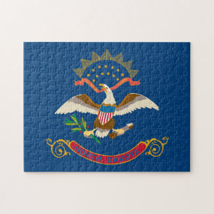 Puzzle Bandera estatal de Dakota del Norte, Estados Unido