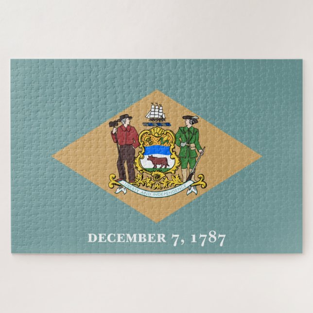 Puzzle Bandera estatal de Delaware (DE, EE.UU.) (Horizontal)