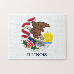 Puzzle Bandera estatal de Illinois, Estados Unidos