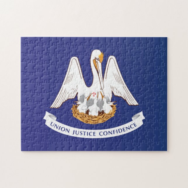 Puzzle Bandera estatal de Luisiana, Estados Unidos (Horizontal)