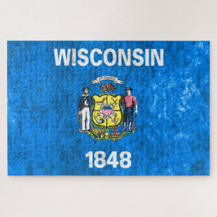 Puzzle Bandera estatal de Wisconsin