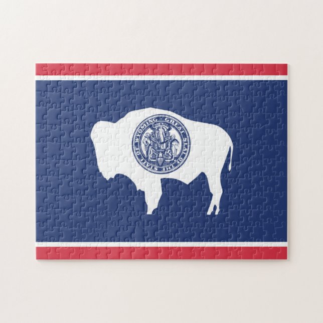 Puzzle Bandera estatal de Wyoming, Estados Unidos (Horizontal)