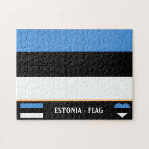 Puzzle Bandera estonia y Estonia - país, vacaciones y de