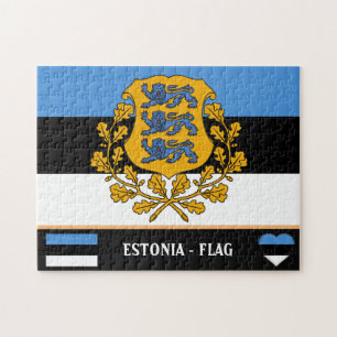 Puzzle Bandera estonia y Estonia - país, vacaciones y dep