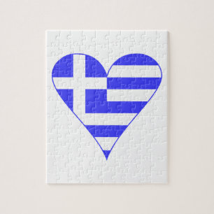 Puzzle Bandera griega corazón funky