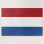 Puzzle Bandera holandesa<br><div class="desc">Este diseño presenta la bandera nacional de los Países Bajos (conocida informalmente como Holanda), que es un país situado principalmente en Europa occidental y en parte en el Caribe, que constituye el mayor país constitutivo del Reino de los Países Bajos. En Europa, se compone de 12 provincias que limitan con...</div>