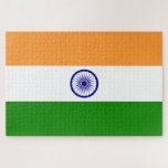 Puzzle Bandera india (India) (país del Asia meridional) (<br><div class="desc">Este diseño presenta la bandera nacional de la India (oficialmente conocida como la República de la India), que es un país del sur de Asia. La India es la democracia más poblada del mundo. La India comparte fronteras terrestres con el Pakistán al oeste; China, Nepal y Bhután al norte; y...</div>