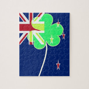 Puzzle Bandera irlandesa de Nueva Zelanda Shamrock Clover