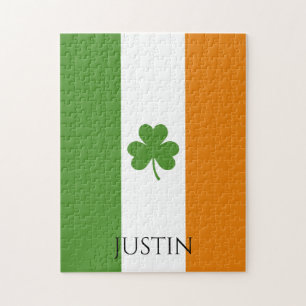 Puzzle Bandera irlandesa de San Patricio con Shamrock   P