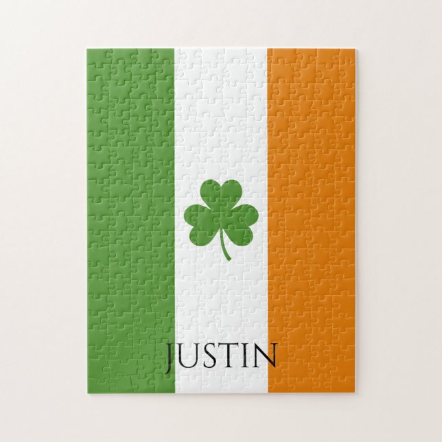 Puzzle Bandera irlandesa de San Patricio con Shamrock | P (Vertical)