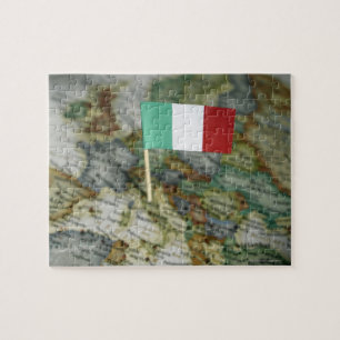 Puzzle Bandera italiana en mapa