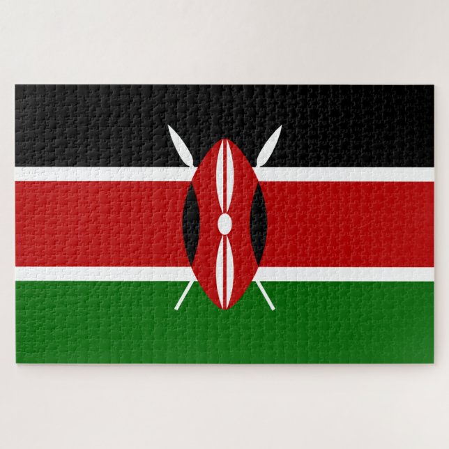 Puzzle Bandera keniana (Kenya) (Horizontal)