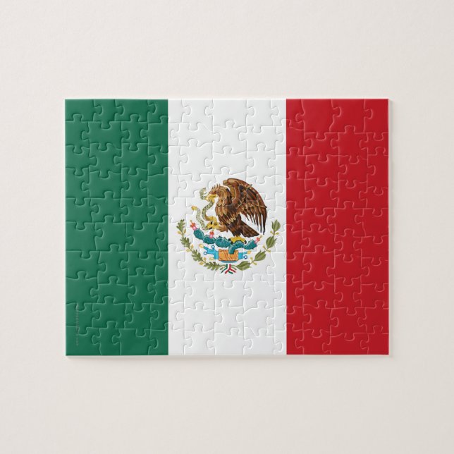 Puzzle Bandera llana de México (Horizontal)