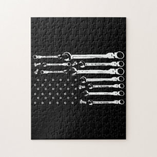 Puzzle Bandera Mecánica Mecánica Americana Bandera Patrió