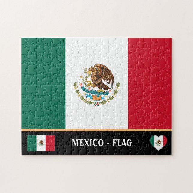 Puzzle Bandera mexicana y país mexicano / México (Horizontal)
