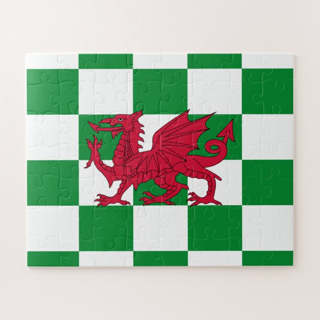 Puzzle Bandera Mística Roja del Dragón Celta de Gales (Horizontal)