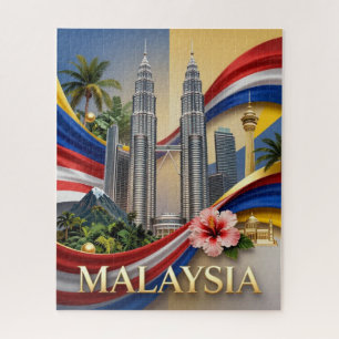 Puzzle Bandera Nacional de Malasia Patrimonio de Kuala Lu
