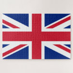 Puzzle Bandera nacional de Union Jack del Reino Unido Ing<br><div class="desc">La bandera de la Unión, la bandera de la Unión Real o la bandera de la Unión desde 1606 es la bandera nacional del Reino Unido. Campo azul en el que la Cruz de San Andrés se contraponía con la Cruz de San Patricio, sobre toda la Cruz de San Jorge....</div>