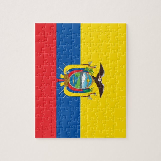 Puzzle Bandera nacional del mundo de Ecuador (Vertical)
