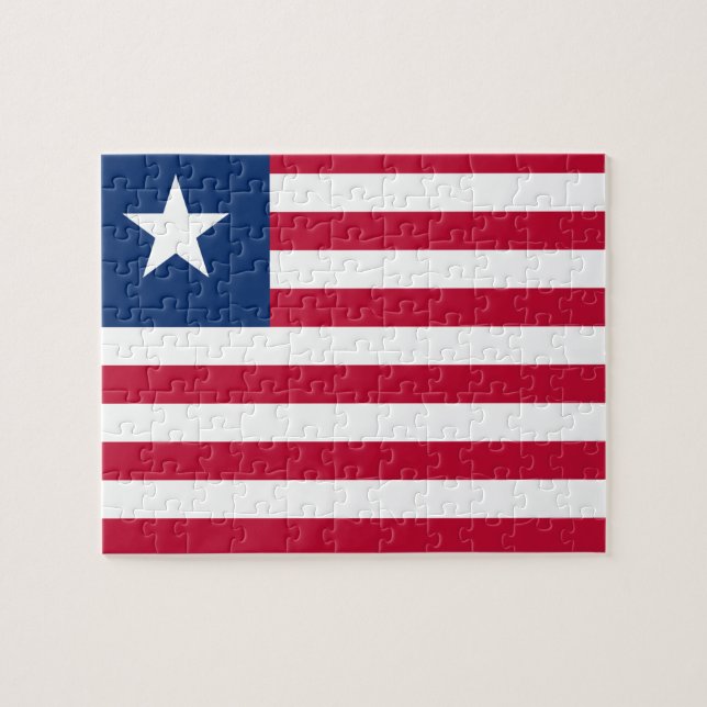 Puzzle Bandera nacional del mundo de Liberia (Horizontal)