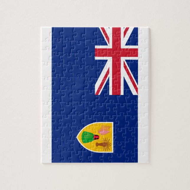 Puzzle Bandera nacional del mundo de Turks and Caicos (Vertical)