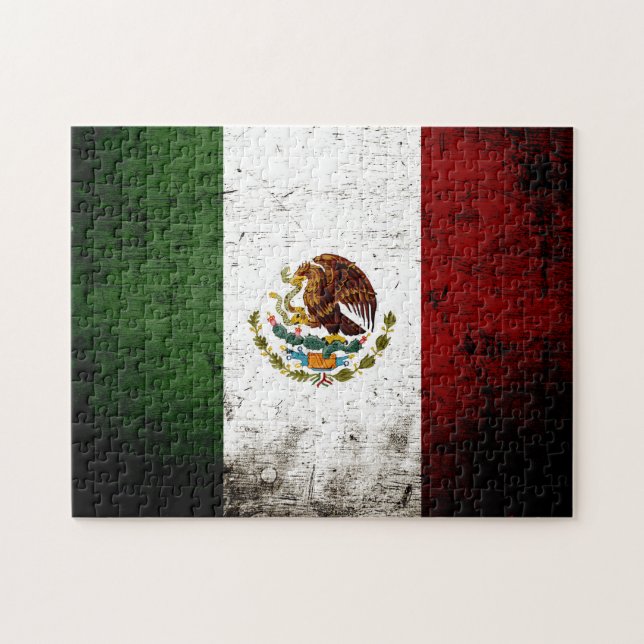 Puzzle Bandera negra de México del Grunge (Horizontal)