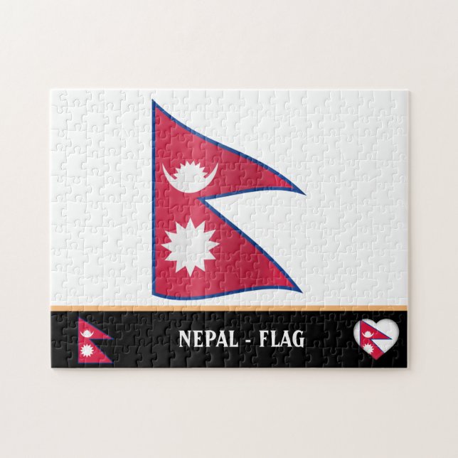 Puzzle Bandera nepalí y país nepalí / Nepal (Horizontal)