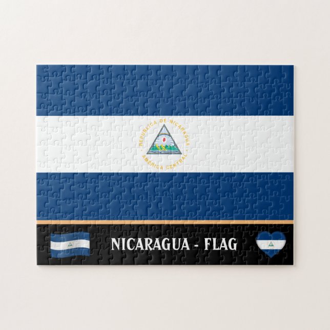 Puzzle Bandera nicaragüense y país nicaragüense / Nicarag (Horizontal)