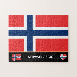 Puzzle Bandera noruega y país noruego/Noruega