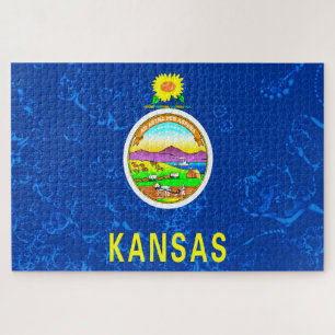 Puzzle Bandera ondulada del estado de Kansas