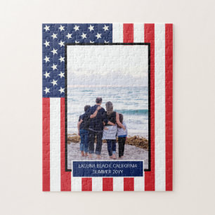 Puzzle Bandera Patriótica Estadounidense personalizada co