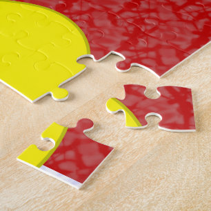 Puzzle Bandera personalizada ucraniana del ángel en rojo