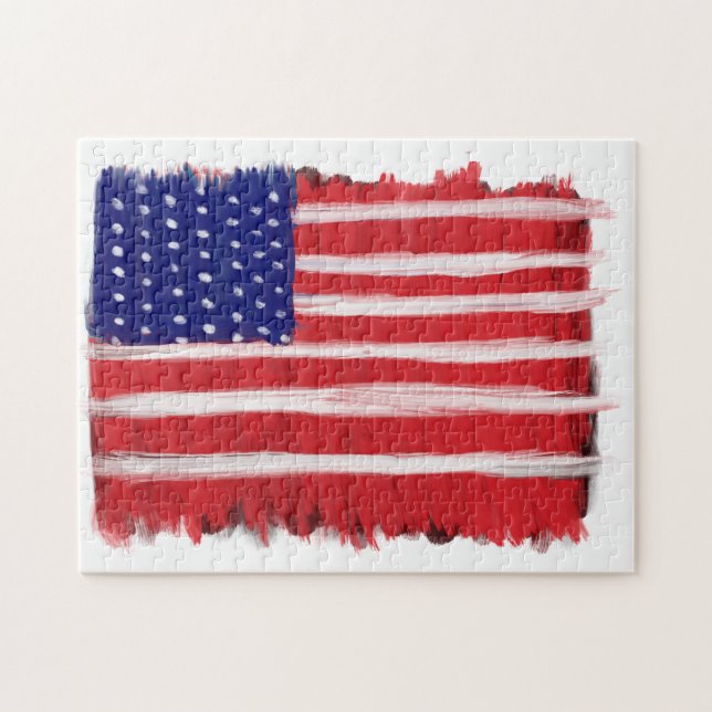 Puzzle Bandera pintada de arte popular (Horizontal)