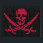 Puzzle Bandera pirata de Crimson Skull & Swords Jack en C<br><div class="desc">Un crecimiento bajo cruzó las olas, no de la tormenta que se avecinaba en el horizonte, sino de la garganta del capitán Jack. Sus ojos oscuros, que solían brillar con malicia, tenían una mirada estridente mientras observaba el barco que se acercaba. La "venganza", su eslúpulo, se coló ligeramente en el...</div>