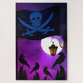 Puzzle Bandera pirata y luna
